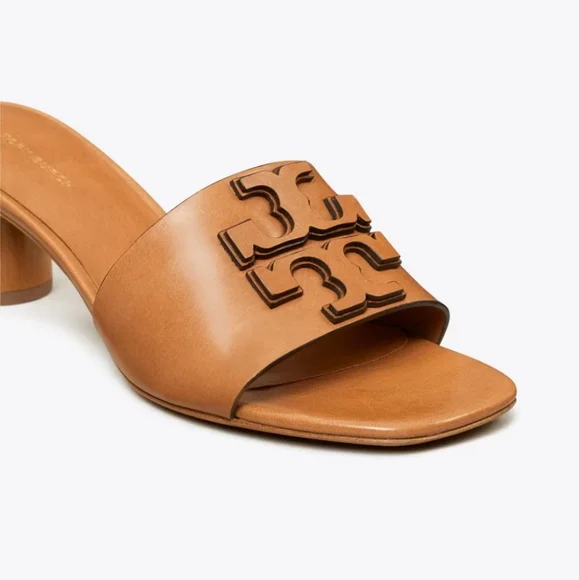 NWT Tory Burch Ines Mule Heeled Sandal 55 MM, Goat Leather, Size 9.5 - Picture 3 of 10